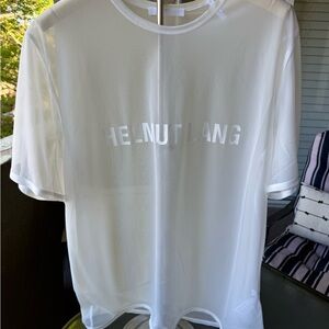 Helmut Lang Sheer White Crew Neck Tee